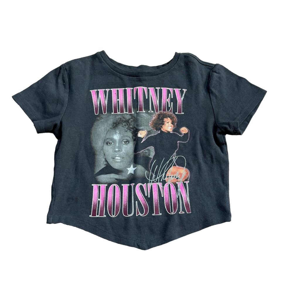 Whitney Houston Graphic Band‎ Tee Crop Women's S